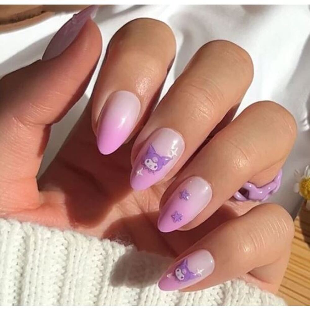 Glamnetic Kuromi Press On Nails Kawaii Sanrio Almond Cute Nail Set